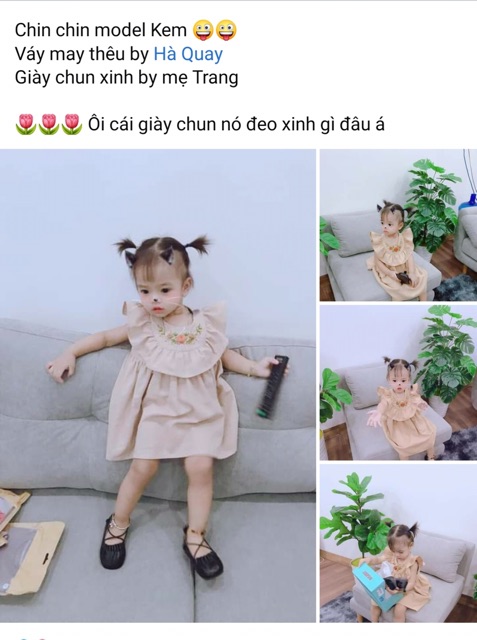 Giày búp bê bé gái, Giày cho bé gái phong cách Hàn Quốc hàng chính hãng BM Baby da mềm đế chống trơn cho bé V369
