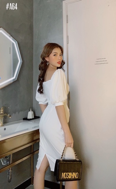 Đầm dự tiệc dáng ôm cổ vuông bèo ảnh thật | BigBuy360 - bigbuy360.vn