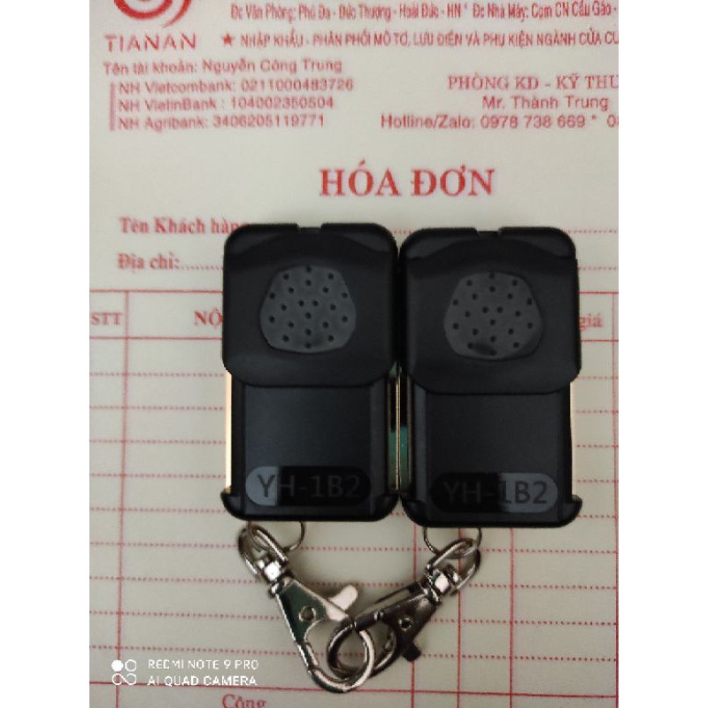 Tay điều khiển cửa cuốn YH 1B2-1BB mã nhảy 315 mhz Đài loan Xịn và Copy