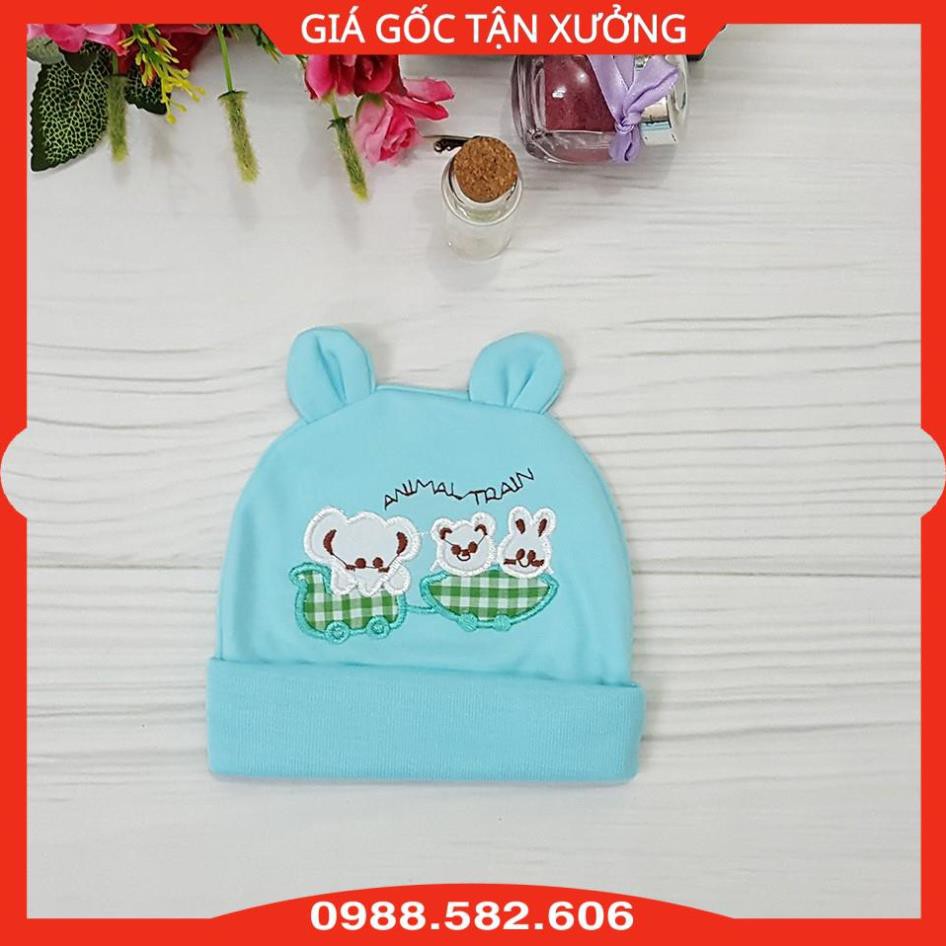 Mũ Sơ Sinh Hình Tai Thỏ Cho Bé Chất Cotton - Nón Cho Bé Sơ Sinh Dưới 6.5kg - BTT00567