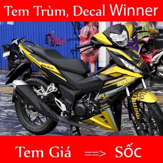 Tem trùm Winner vàng đen, độ team dán phủ decal xe máy giá rẻ đẹp