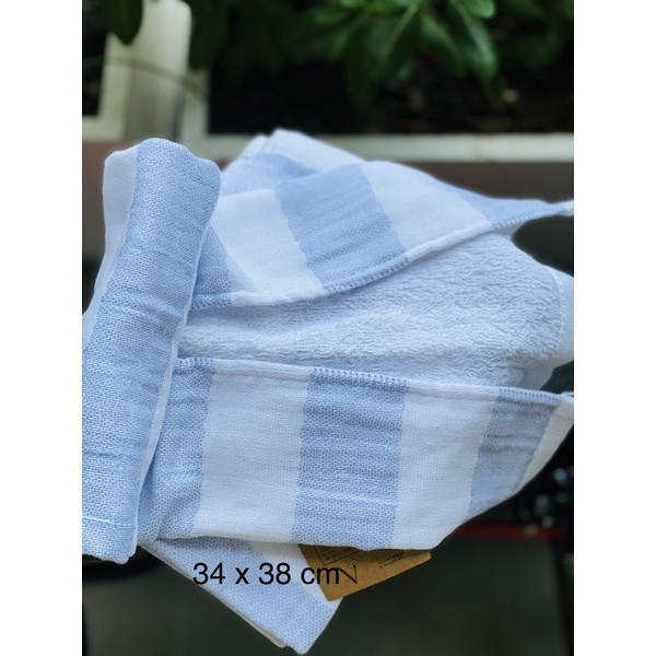 Khăn  mặt cho bé, khăn sữa, khăn xô xuất Nhật, khăn  tay cotton 2 lớp (giao màu ngẫu nhiên)