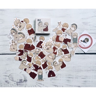 (Ảnh thật) Hộp 45 sticker hình cặp đôi đáng yêu