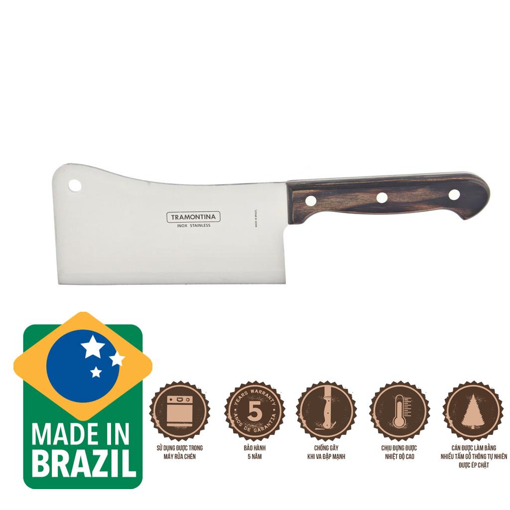 Bộ dao Polywood gồm dao chặt, thái, gọt chính hãng Tramontina Brazil