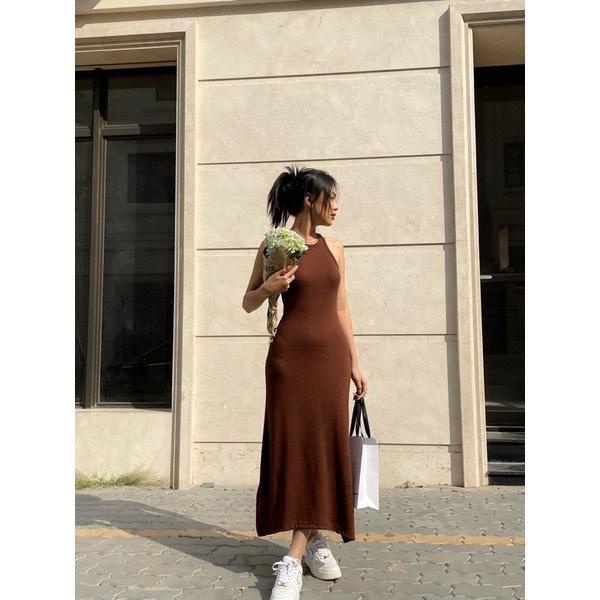 Đầm body chất len gân dày dặn, freesize dưới 58kg (DAISY DRESS)