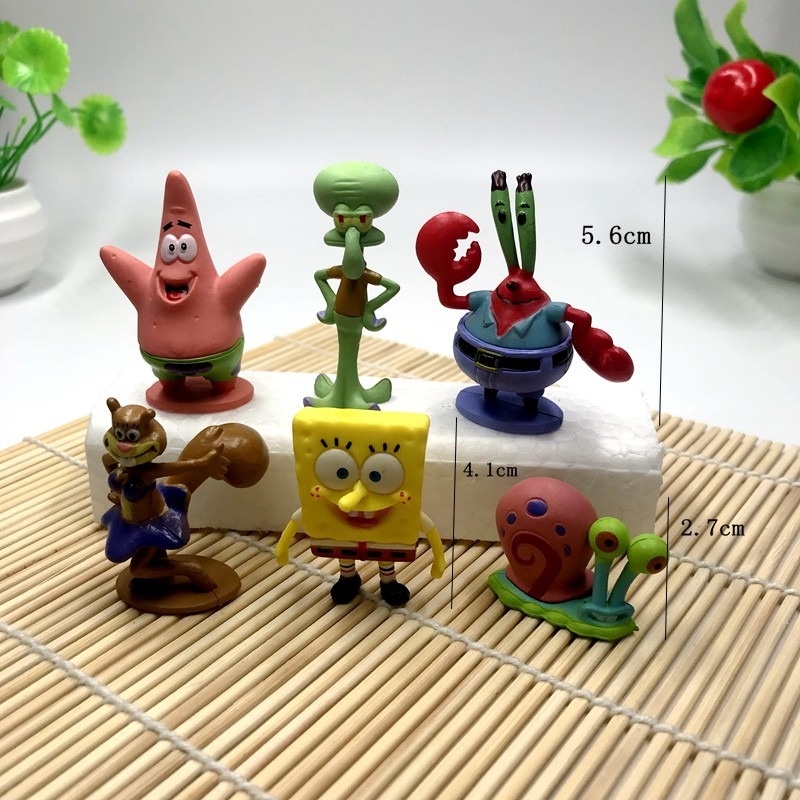 Set 6 Mô Hình Nhân Vật Phim Hoạt Hình SpongeBob
