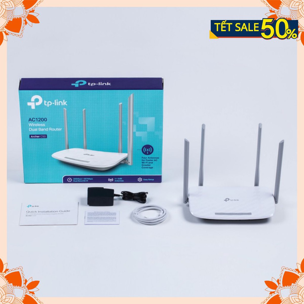 [GIÁ SỐC] [SIÊU RẺ]TP-Link AC 1200Mbps Bộ phát wifi không dây (Thiết bị mạng) - Archer C50 - Hàng Chính Hãng