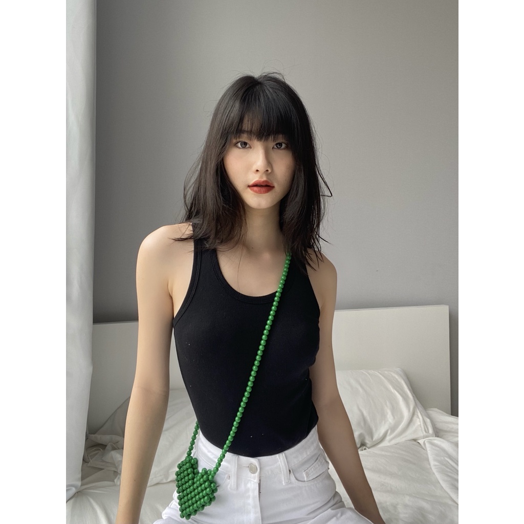 TheBlueTshirt - Áo Ba Lỗ Nữ Màu Đen - The 100% Tank - Black