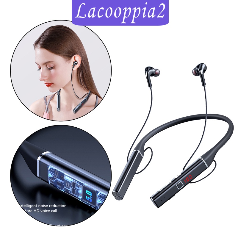 [LACOOPPIA2] Gym Sport Earphones Wireless w/Mic Bluetooth Earbuds 800MAH