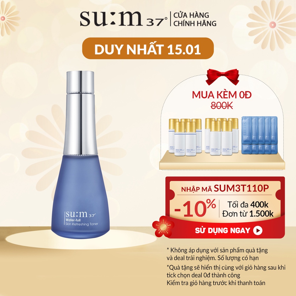 [Mã VISAPREMIUM giảm 150K]Nước cân bằng cấp nước Su:m37 Water-full Refreshing Toner 170ml