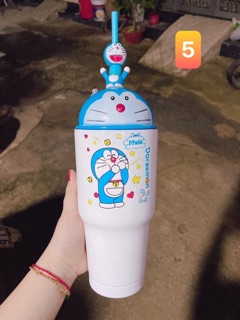 LY GIỮ NHIỆT NẮP 3D KITTY & DOREMON