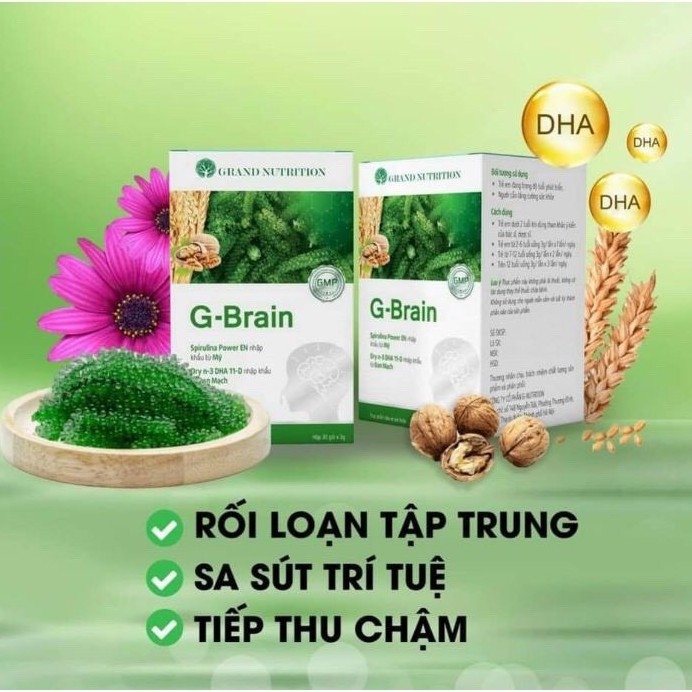 (CHÍNH HÃNG + QUÀ TẶNG) Cốm Sữa Tảo Non G-Brain - Bổ Sung DHA, Các Vitamin Hỗ Trợ Phát Triển Não Bộ Cho Trẻ