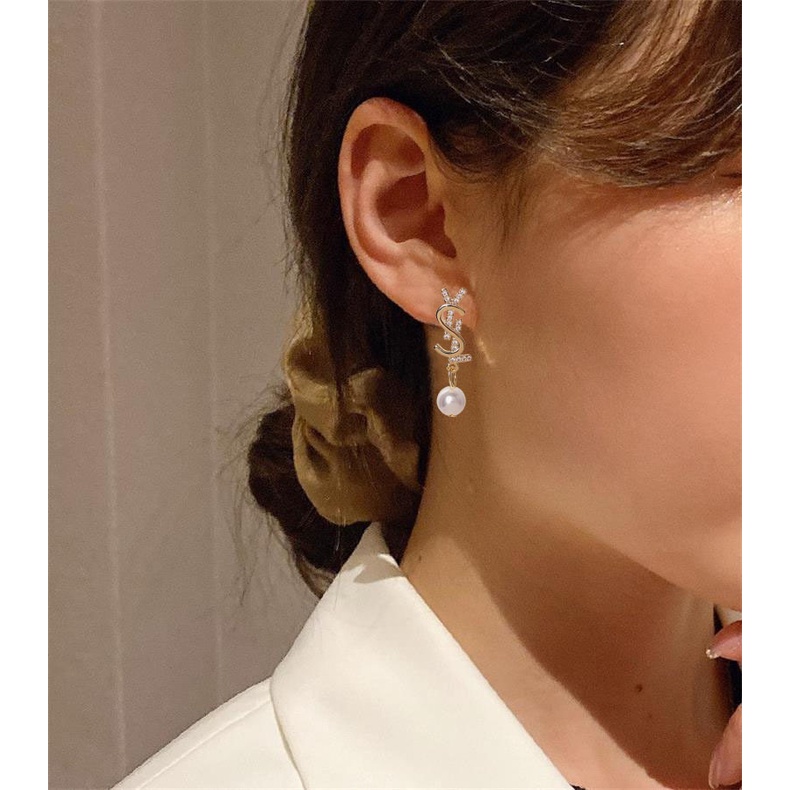 Khuyên Tai Nữ Đính Ngọc Trai Kiểu Dáng Thanh Lịch