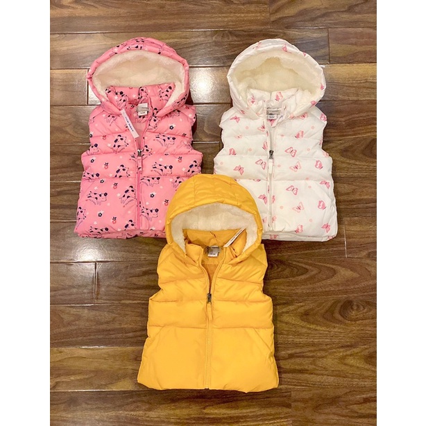 Áo phao gile mũ lông OLD NAVY dư xịn cho bé gái 12-20kg