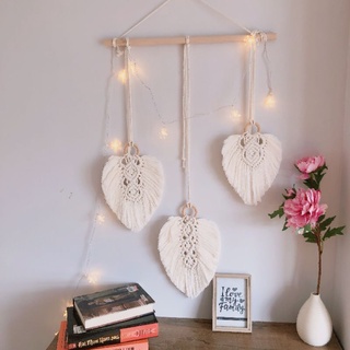 Lá tết macrame treo tường trang trí decor