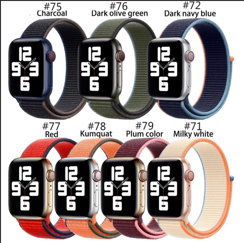 Dây đeo đồng hồ thông minh thể thao nylon nhiều màu sắc tùy chọn 44 40 38 42mm dành cho iWatch 6 SE 5 4 3 2 1