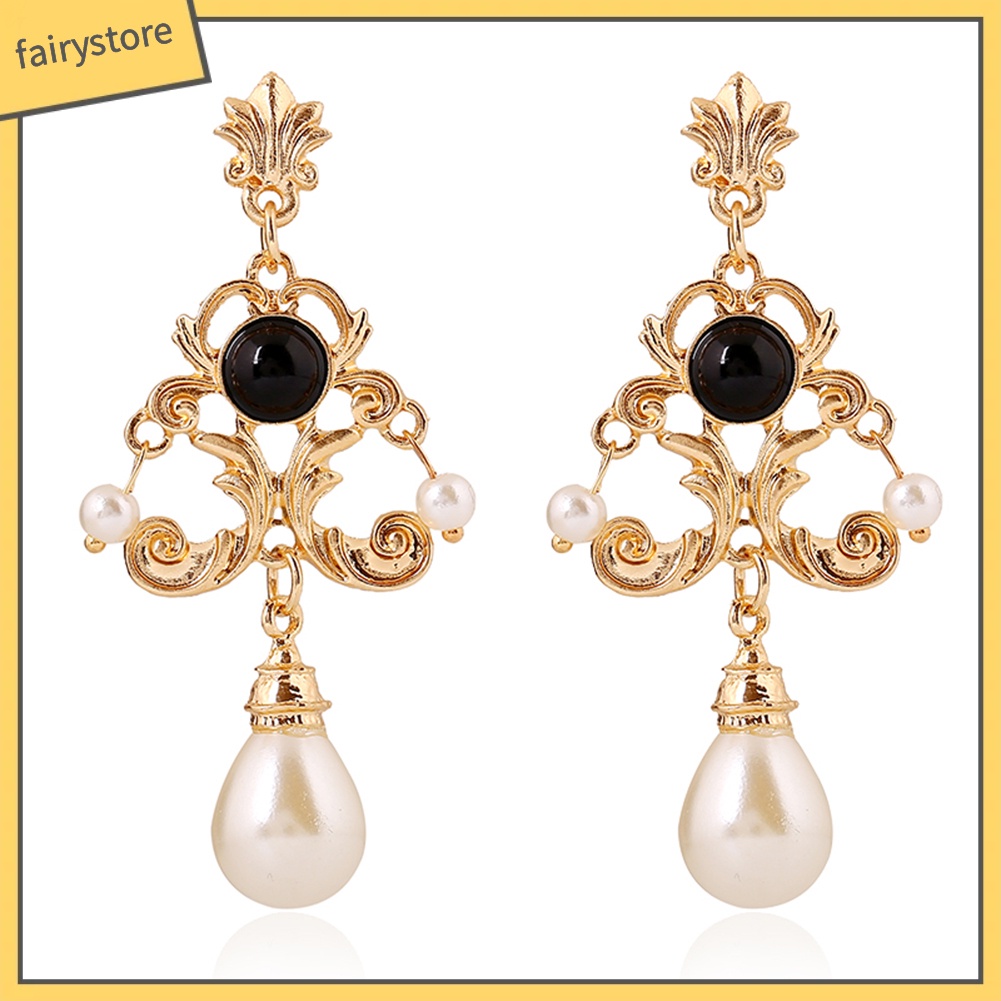 Bông Tai Hợp Kim Đính Ngọc Trai Giả Xinh Xắn