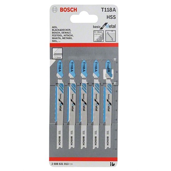 Lưỡi cưa lọng Bosch T118A - sắt (bộ 5 lưỡi)