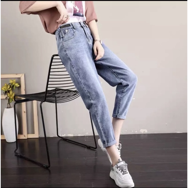 QUẦN BAGGY JEAN NỮ LƯNG CAO MÀU XANH CÓ BO CHUN SIÊU TIỆN LỢI thời trang | WebRaoVat - webraovat.net.vn