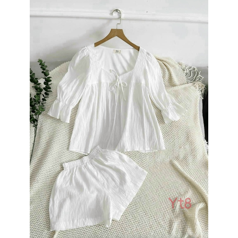 (FREE SHIP) SÉT ĐÙI NỮ CHẤT LIỆU XỐP MẶC CỰC MÁT PHỐI NHÚN HÀI HÒA TÔN DÁNG SÁNG DA HHP