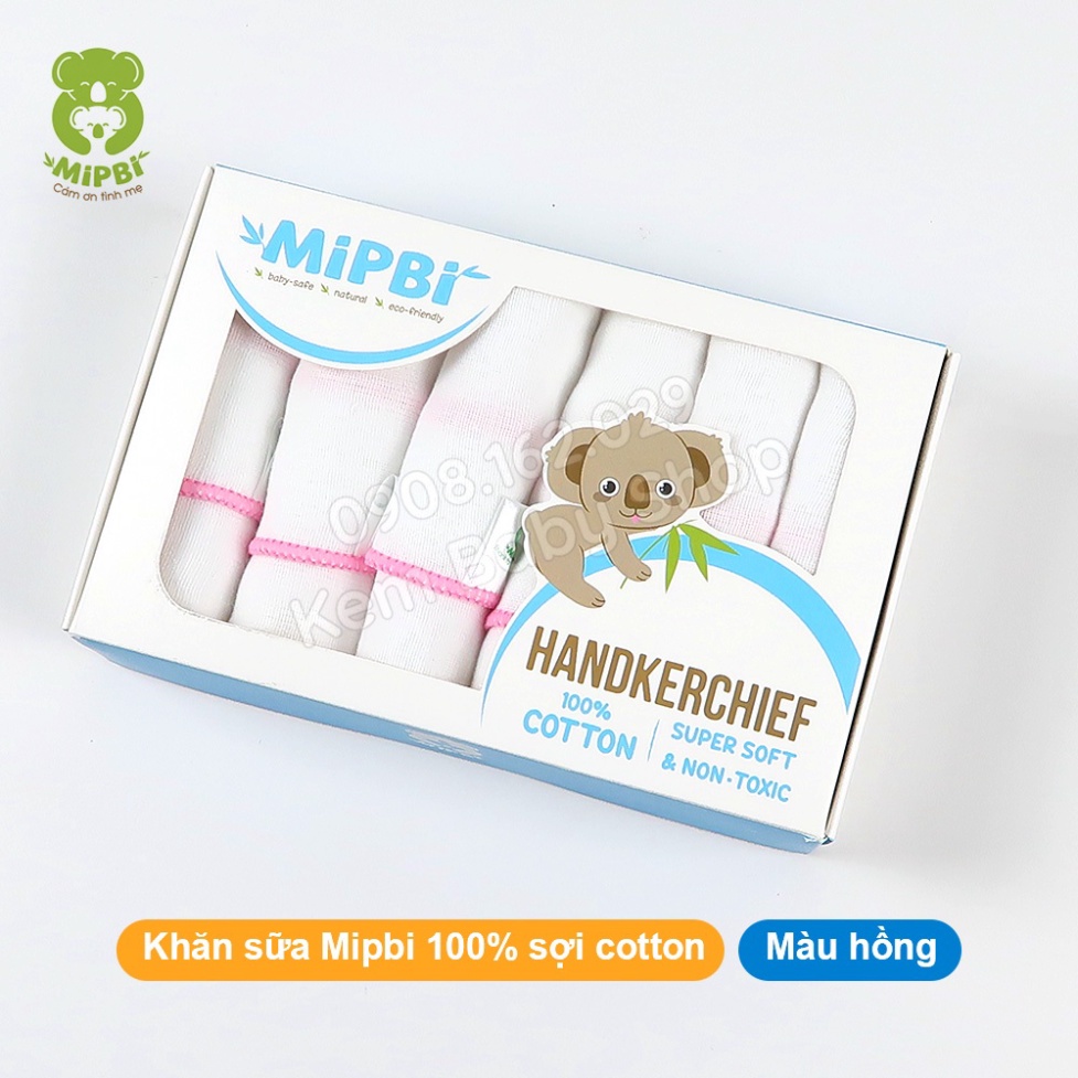 Khăn sữa cho bé Mipbi sợi cotton - Khăn sữa Mipbi cho bé 3 lớp, 4 lớp