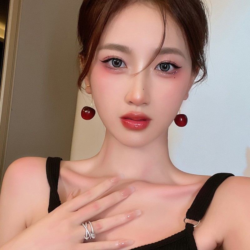 Bông tai trái cherry chín mọng đáng yêu, ngộ nghĩnh BT195