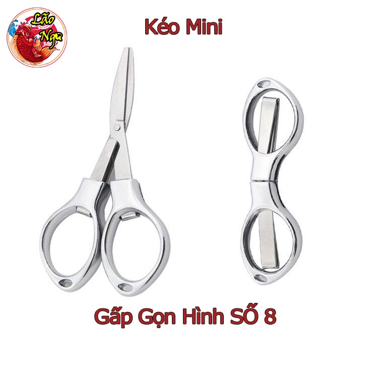 Kéo cắt dây trục câu cá gấp gọn hình số 8 tiện lợi bằng thép không gỉ