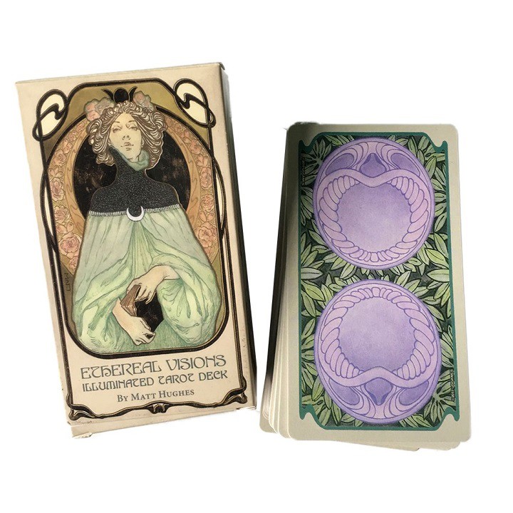 Bài tarot ethereal visions illuminated tarot cao cấp tặng thảm, túi đựng bài tarot, đá thanh tẩy