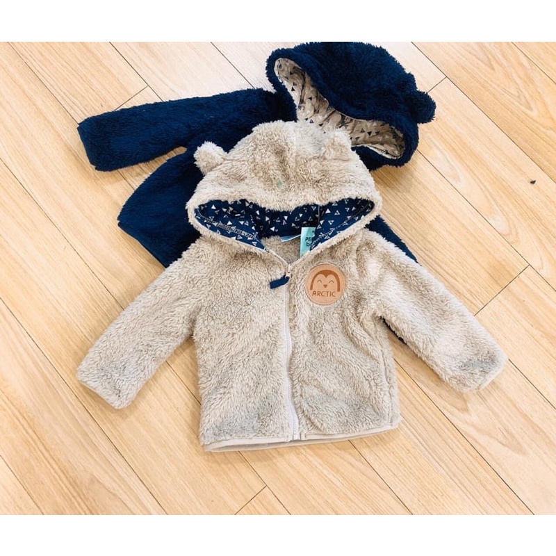 Áo khoác lông tai gấu dư xịn cho bé