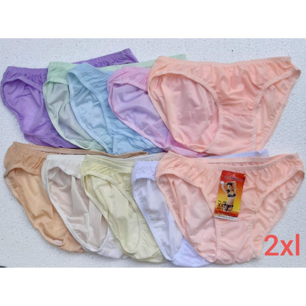 [size 2XL 45-50kg] 10 Quần lót nữ Thun Lạnh độ co giãn hút mồ hôi (hàng xuất khẩu)