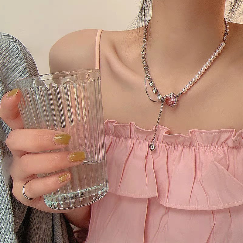 Vòng cổ Đính Đá Và Ngọc Trai Thời Trang Dành Cho Nữ