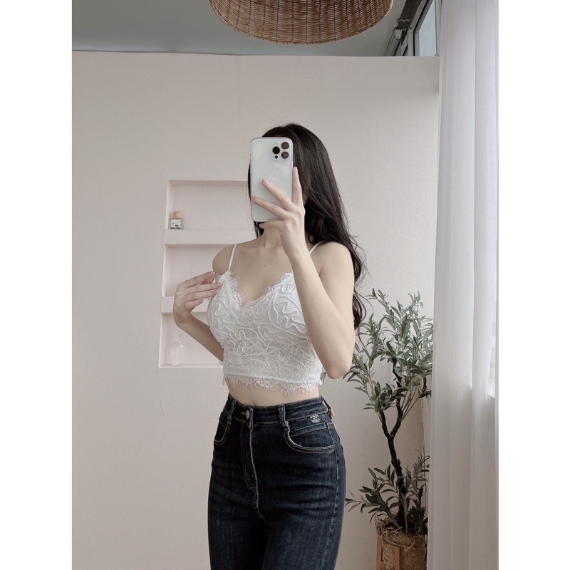 Áo Bra Ren Nữ Crotop Siêu Hot Chun Lưng Có Đệm Ngực BR997