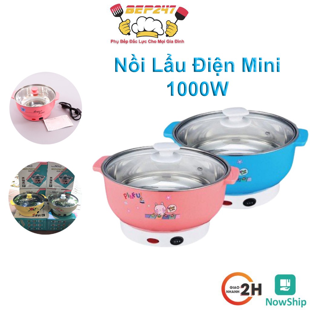 Nồi Lẩu Điện Mini ✴️ Nồi Lẩu Điện Đa Năng Chiên, Xào, Rán Siêu Tiện Dụng - Thiết Kế Inox 304 Và Có 3 Lớp Chống Bỏng