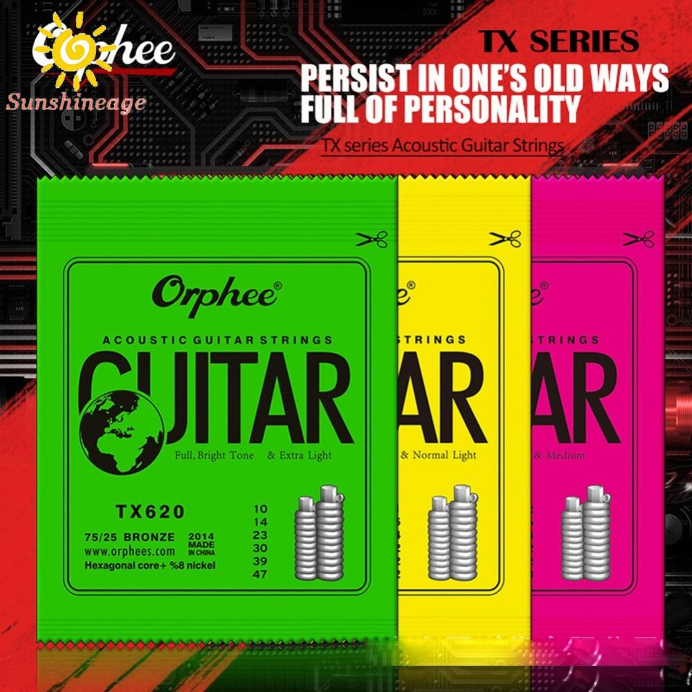 SUNAGE- ~Orphee Acoustic Guitar Strings Full-Size Light Medium 10-47/11-52/12-53 Gauges【SUNAGE-HOT Fashion】