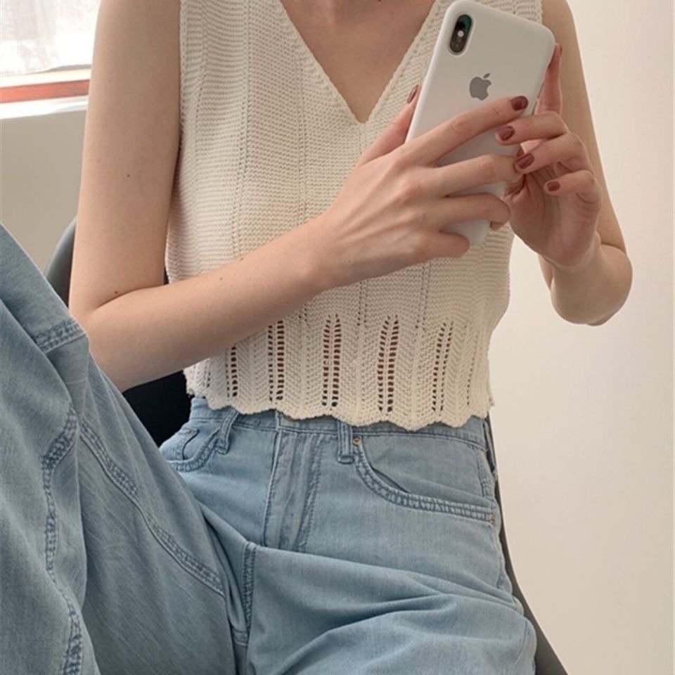 Áo Len Không Tay Cổ Chữ V Form Rộng Thời Trang Mùa Hè Mới