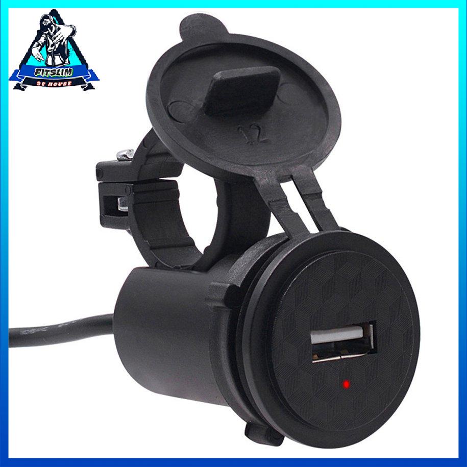 Xe máy Bộ sạc điện thoại di động 12V Xe hơi chống nước Usb đơn có công tắc [8/9]