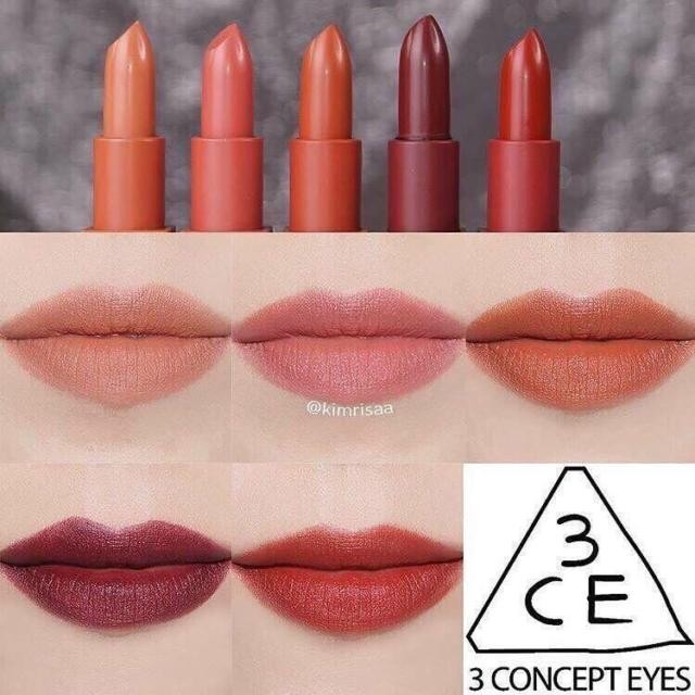 SON LÌ 3CE MOOD RECIPE MATTE LIP COLOR 114,115,116,909.117,218,219,220,221,222