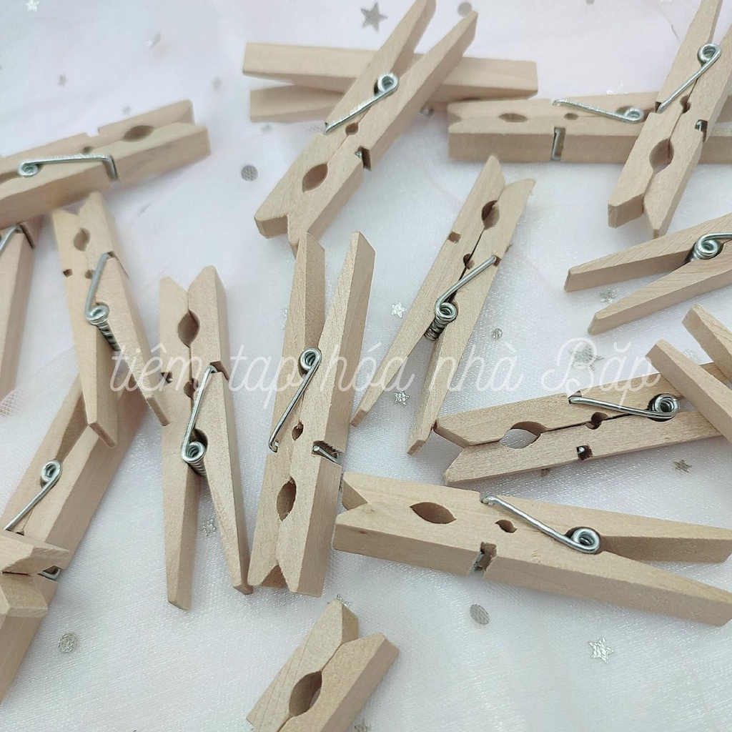 Set 10 Kẹp Gỗ Mộc Trang Trí Decor Handmade