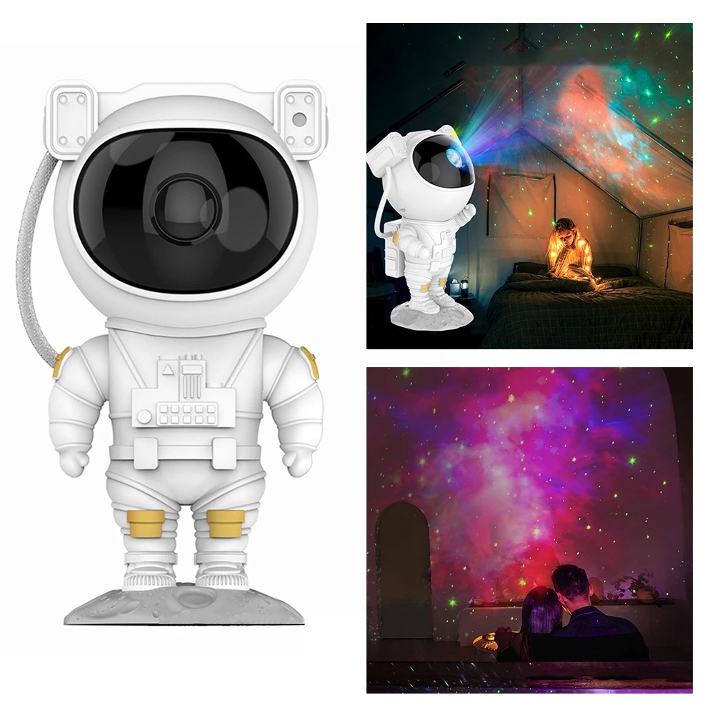 Astronaut table lamp with beautiful creative galaxy color scheme USB Astronaut Galaxy Starry Sky Projector Night Lights Bedroom Atmosphere Table Lamp Creative Home Decoration Ornaments Lighting Lamp