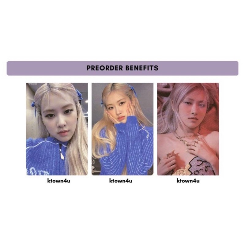 ẢNH THẺ BO GÓC PHOTOCARD CARD ROSÉ ÔM MÁ - QUÀ PRE KTOWN4U ALBUM -R- SOLO ROSÉ BLACKPINK