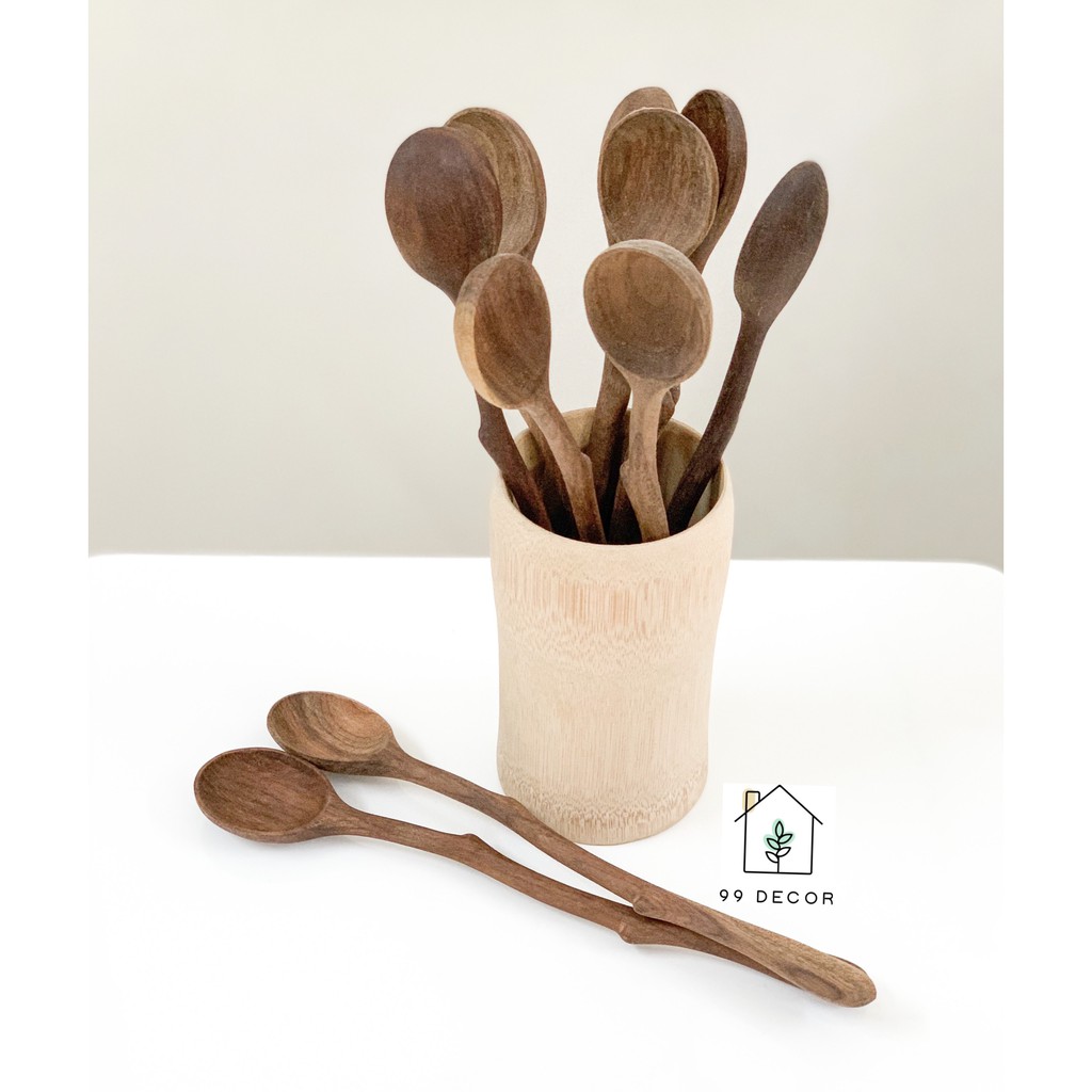 Muỗng - Thìa Gỗ Tự Nhiên Deccor Phụ Kiện Trang Trí Bàn Ăn- Wooden Spoon