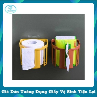 Giỏ Dán Tường Đựng Giấy Vệ Sinh Tiện Lợi, Giỏ Đựng Đồ Dùng Nhà Tắm Tiện Lợi