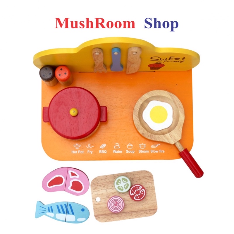 Đồ Chơi Gỗ Bếp Nấu Ăn Xinh Xắn Dành Cho Bé