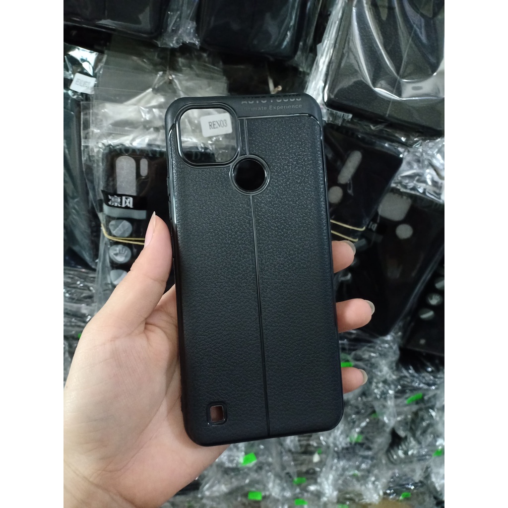 Ốp lưng dẻo Vân giả da cho Oppo Realme C20, hiệu Auto Focus