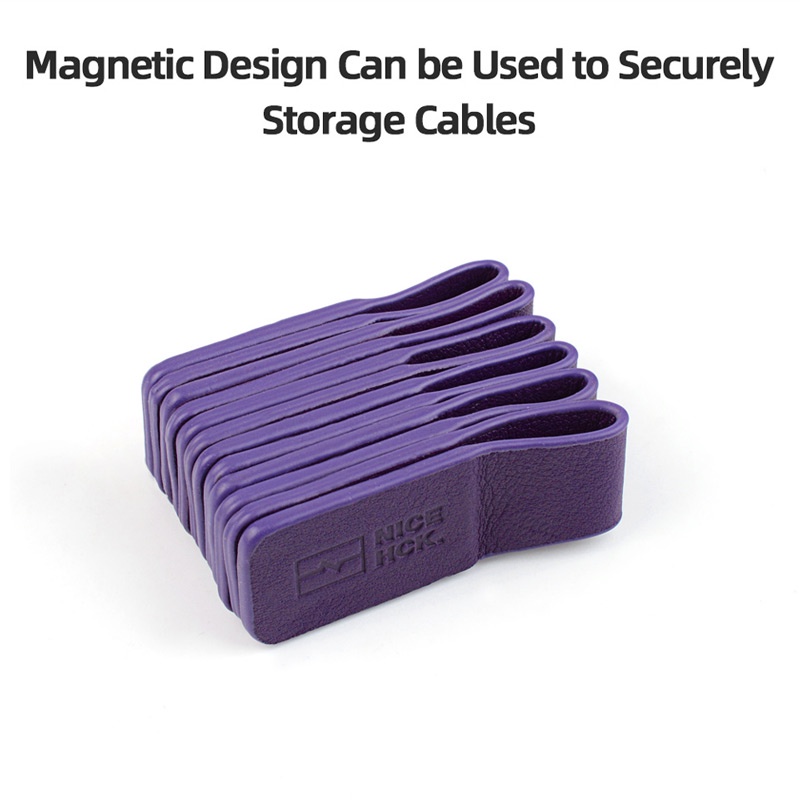 Kẹp Quấn Dây Cáp Dữ Liệu Hai Mặt Bằng Da Thật Hít Nam Châm