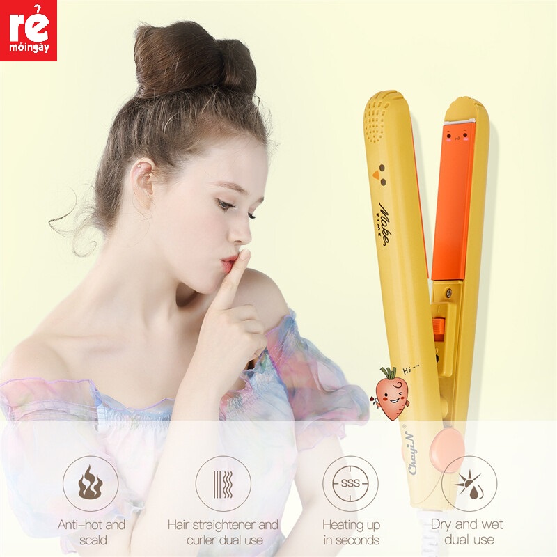 Máy Duỗi Tóc, Ép Tóc, Kẹp Thẳng, Uốn Tóc, Uốn Cúp Xoăn Lọn Đa Năng Mini Cầm Tay Tiện Dụng Nhỏ Gọn Dễ Thương