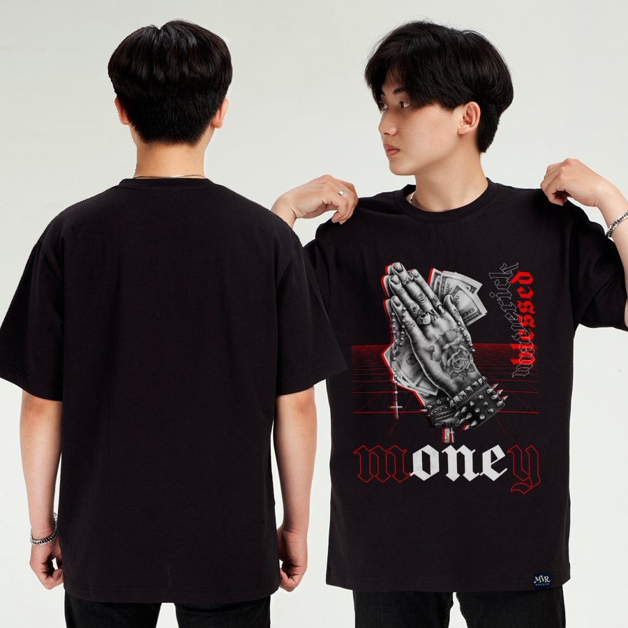 Áo thun nam nữ phông unisex nguyện cầu nhiều tiền áo Gangter Maverick phong cách Mỹ Form rộng giấu quần KK40161