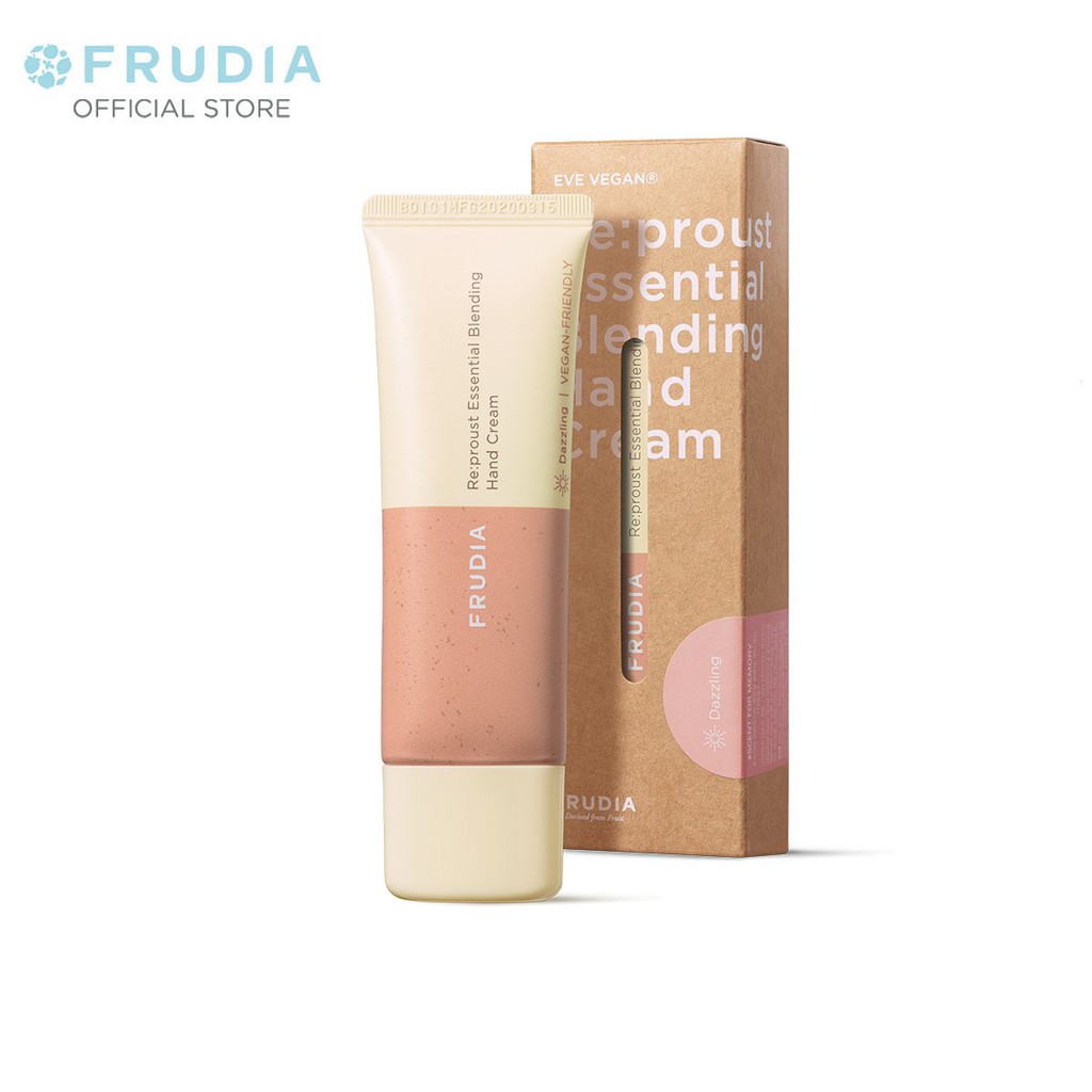 [Mã FMCGMALL - 8% đơn 250K] [TẶNG 66K]Kem dưỡng da tay Frudia Re:proust Essential Blending Handcream Dazzling 50g