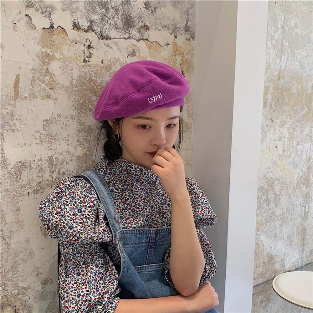 Lilyes Mũ Nồi Lông Cừu Bắc Cực Đơn Giản Hợp Thời Trang Thu Đông Anh Quốc Có Thể Điều Chỉnh