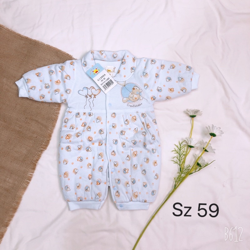 Bodysuit trần bông dày- Body ủ mặc trời lạnh, đại hàn cho trẻ sơ sinh sz 3-6M